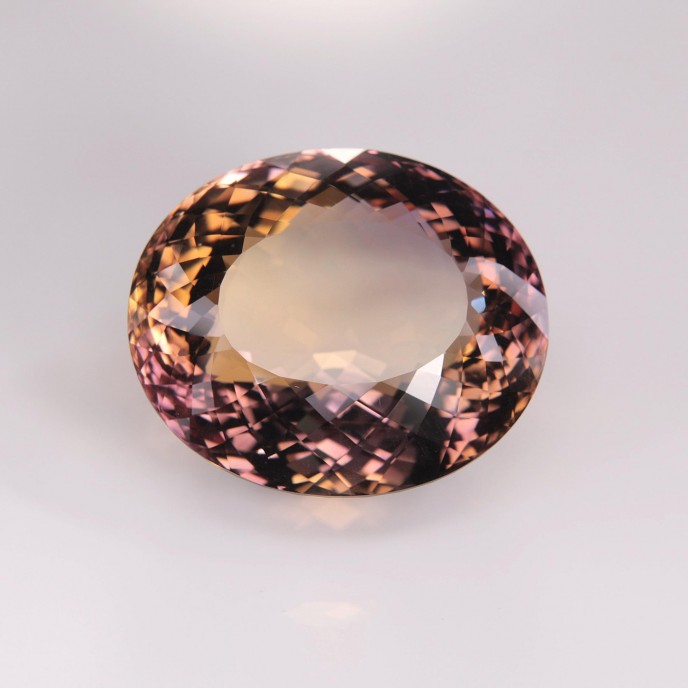 Natural Ametrine 102.51 Carats Purple Yellow Oval 33x28 mm Loose Gemstone - Image 2
