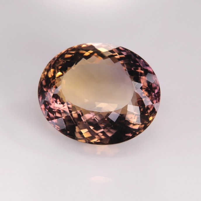 Natural Ametrine 102.51 Carats Purple Yellow Oval 33x28 mm Loose Gemstone - Image 1