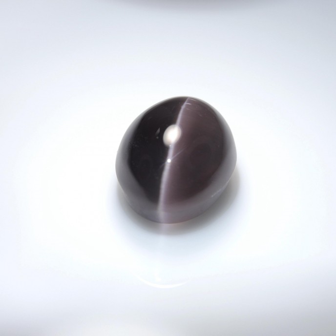 Natural Sillimanite Cat’s Eye 7.46 Carats Ash Purple Oval Cabochon 12x9 mm Loose Gemstone - Image 7