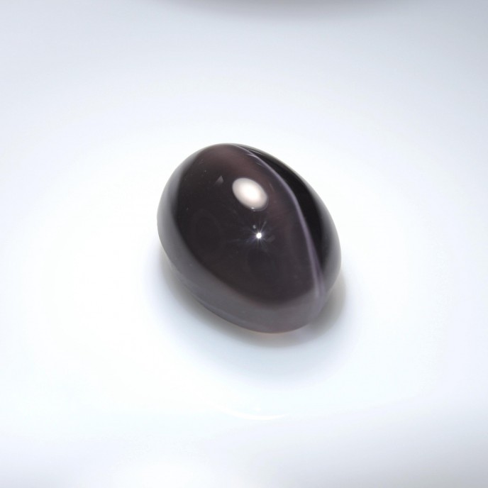 Natural Sillimanite Cat’s Eye 7.46 Carats Ash Purple Oval Cabochon 12x9 mm Loose Gemstone - Image 5