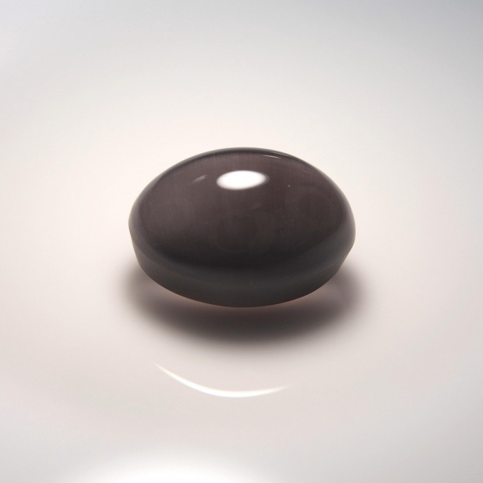Natural Sillimanite Cat’s Eye 7.46 Carats Ash Purple Oval Cabochon 12x9 mm Loose Gemstone - Image 2