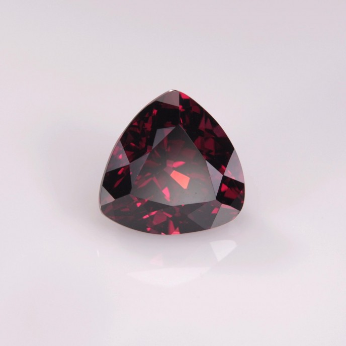Natural Rhodolite Garnet 3.31 Carats Reddish Pink Trilliant  9x9 mm Loose Gemstone - Image 1