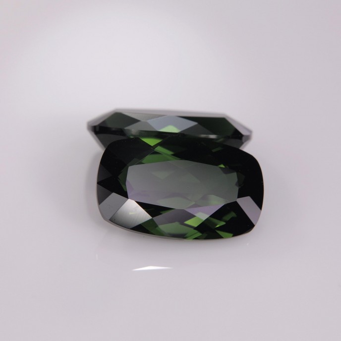 Natural Tourmaline Pair 7.08 Carats Forest Green Cushion 13x8 mm Loose Gemstone - Image 1