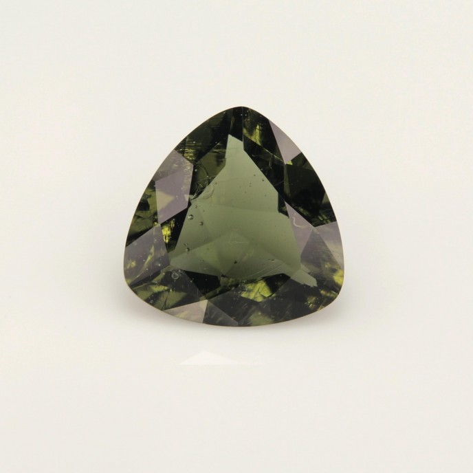 Natural Moldavite 2.39 Carats Moss Green Trilliant  10x10 mm Loose Gemstone - Image 3