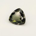 Natural Moldavite 2.39 Carats Moss Green Trilliant  10x10 mm Loose Gemstone - Image 2
