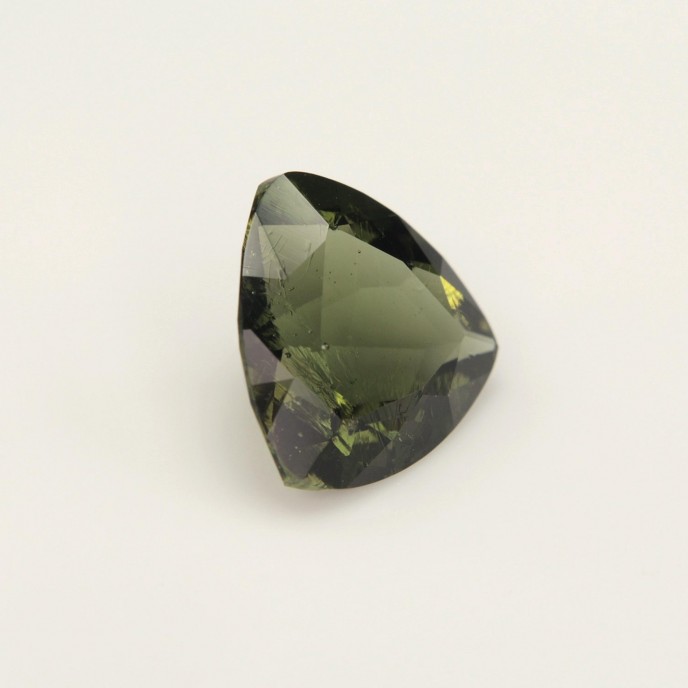 Natural Moldavite 2.39 Carats Moss Green Trilliant  10x10 mm Loose Gemstone - Image 5