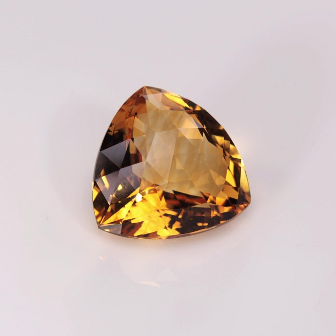 Natural Madeira Citrine 35.28 Carats Madeira Orange Trilliant Cabochon 23x23 mm Loose Gemstone - Image 6