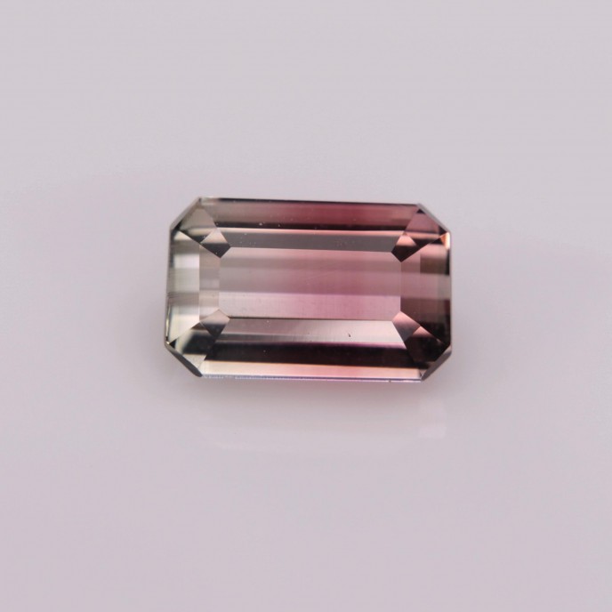 Natural Tourmaline Bi Color 1.38 Carats Pink to Champagne Emerald 8x5 mm Loose Gemstone - Image 2