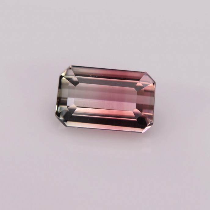 Natural Tourmaline Bi Color 1.38 Carats Pink to Champagne Emerald 8x5 mm Loose Gemstone - Image 3