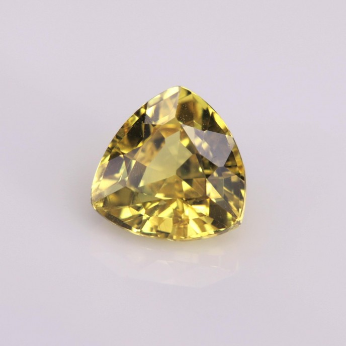 Natural Sapphire 1.34 Carats Golden Yellow with Green Tint Trilliant  6x6 mm Loose Gemstone - Image 2