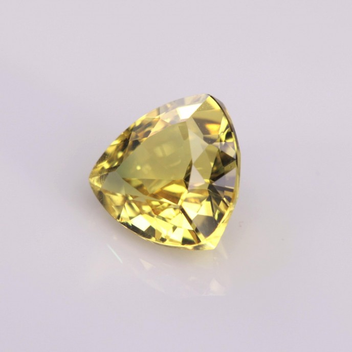 Natural Sapphire 1.34 Carats Golden Yellow with Green Tint Trilliant  6x6 mm Loose Gemstone - Image 3