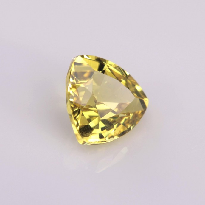 Natural Sapphire 1.34 Carats Golden Yellow with Green Tint Trilliant  6x6 mm Loose Gemstone - Image 5