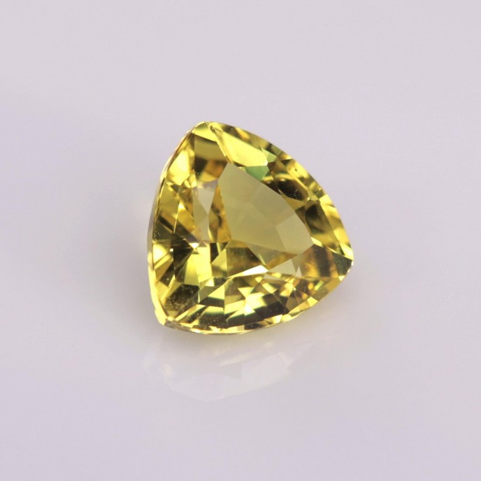 Natural Sapphire 1.34 Carats Golden Yellow with Green Tint Trilliant  6x6 mm Loose Gemstone - Image 6