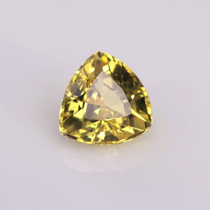 Natural Sapphire 1.34 Carats Golden Yellow with Green Tint Trilliant  6x6 mm Loose Gemstone - Image 7