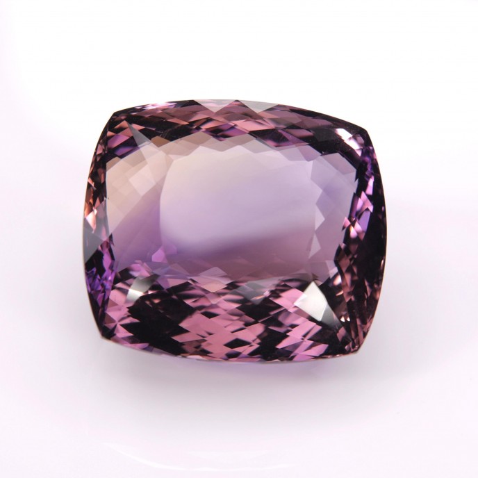 Natural Ametrine 91.08 Carats Purple to Mild Yellow Cushion 29x26 mm Loose Gemstone - Image 1