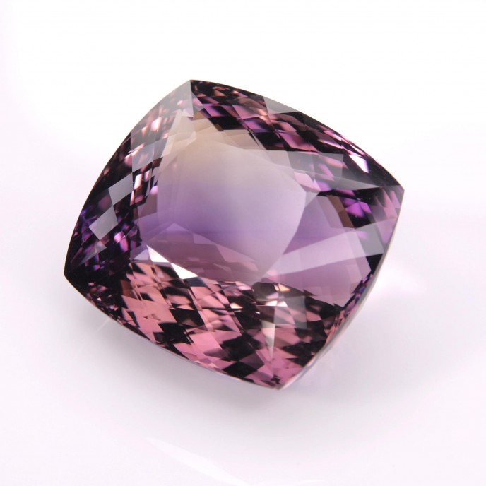 Natural Ametrine 91.08 Carats Purple to Mild Yellow Cushion 29x26 mm Loose Gemstone - Image 3
