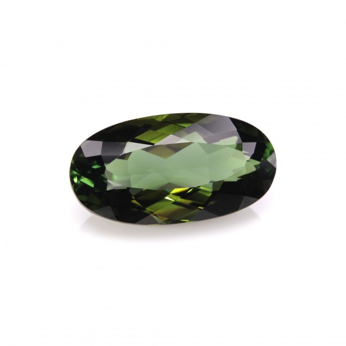 Natural Tourmaline 5.69 Carats Honey Green Oval 15x8 mm Loose Gemstone - Image 1