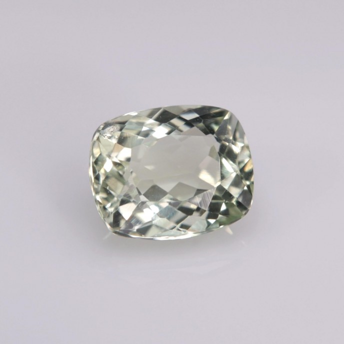 Natural Amblygonite 1.13 Carats Yellowish Green Cushion 7x6 mm Loose Gemstone - Image 1