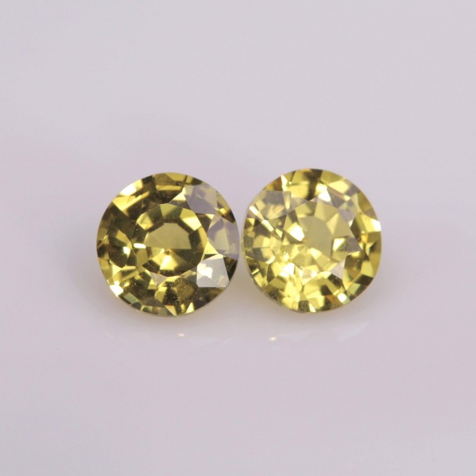 Natural Sapphire Pair 1.42 Carats Golden Yellow Round 5x5 mm Loose Gemstone - Image 5