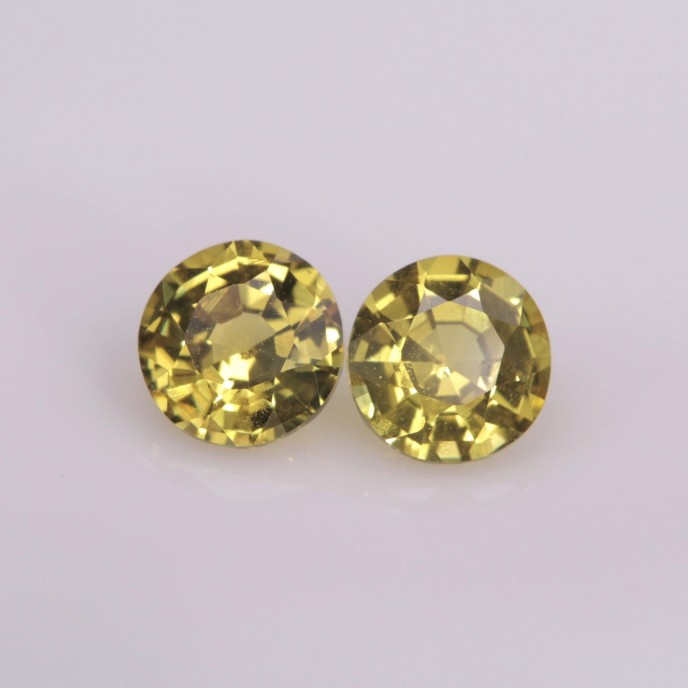 Natural Sapphire Pair 1.42 Carats Golden Yellow Round 5x5 mm Loose Gemstone - Image 6