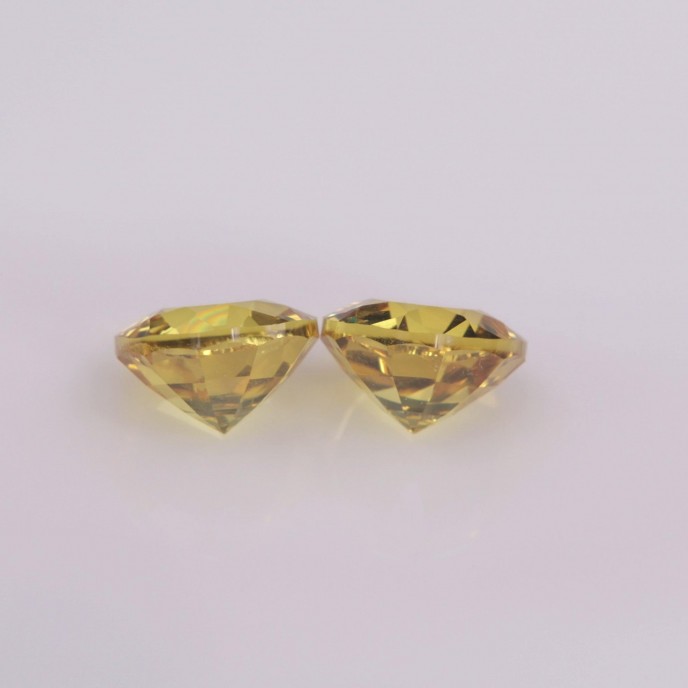 Natural Sapphire Pair 1.42 Carats Golden Yellow Round 5x5 mm Loose Gemstone - Image 3