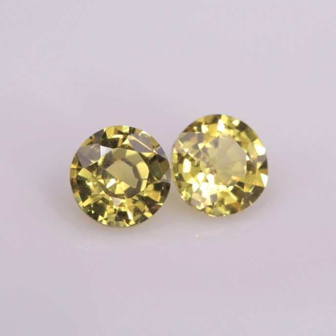 Natural Sapphire Pair 1.42 Carats Golden Yellow Round 5x5 mm Loose Gemstone - Image 7
