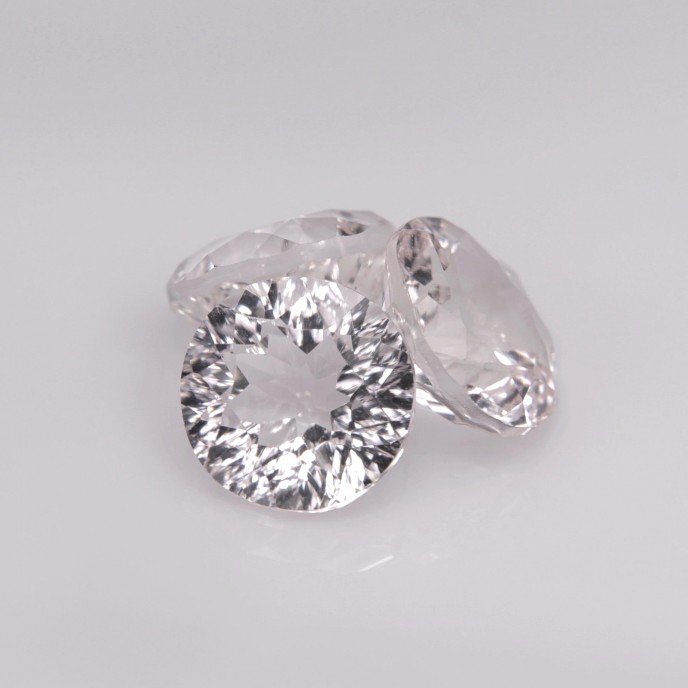 Natural Morganite 4.84 Carats Very Light Peach Pink Round Concave 8x4 mm Loose Gemstone - Image 2