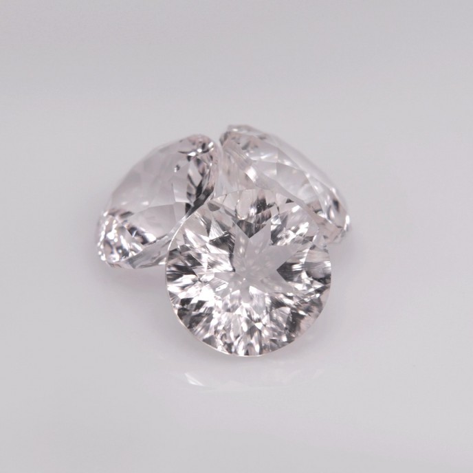 Natural Morganite 4.84 Carats Very Light Peach Pink Round Concave 8x4 mm Loose Gemstone - Image 4