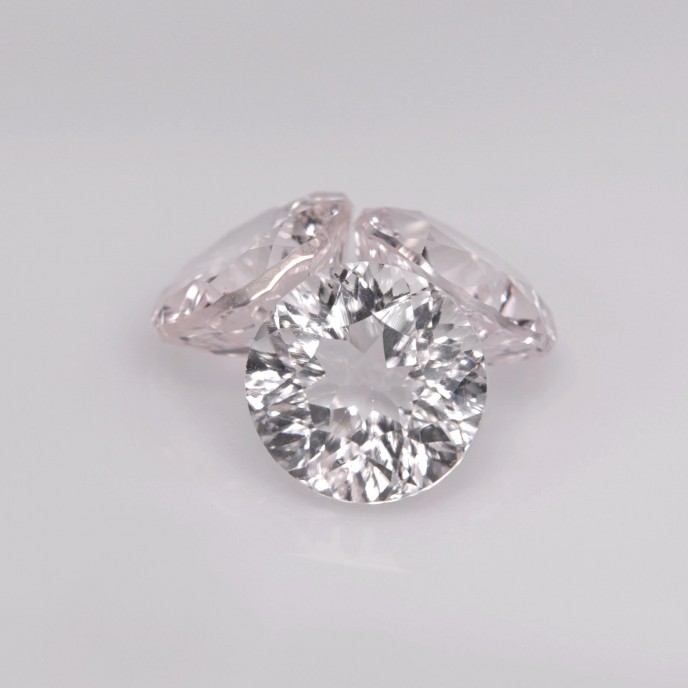 Natural Morganite 4.84 Carats Very Light Peach Pink Round Concave 8x4 mm Loose Gemstone - Image 6