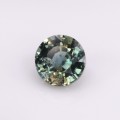 Natural Sapphire Certified 1.29 Carats Bluish Green to Yellow Round 6x6 mm Loose Gemstone - Image 2