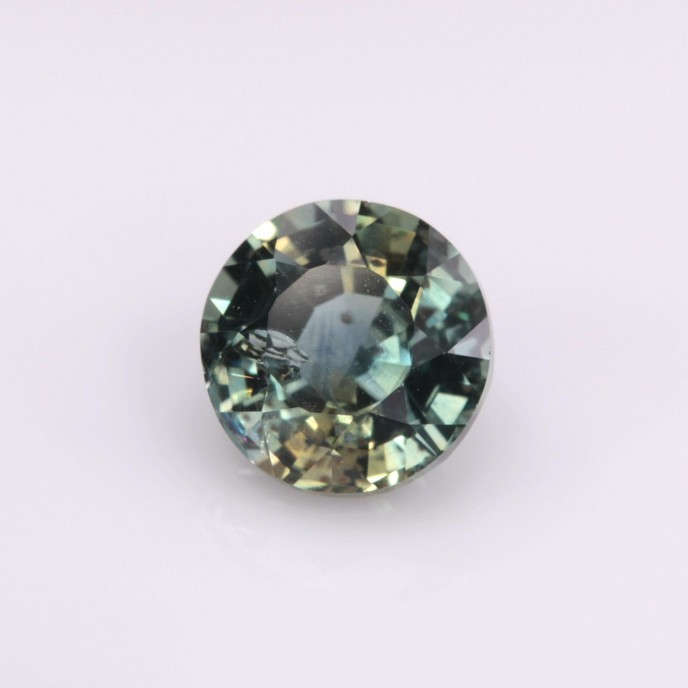 Natural Sapphire Certified 1.29 Carats Bluish Green to Yellow Round 6x6 mm Loose Gemstone - Image 2