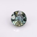 Natural Sapphire Certified 1.29 Carats Bluish Green to Yellow Round 6x6 mm Loose Gemstone - Image 1