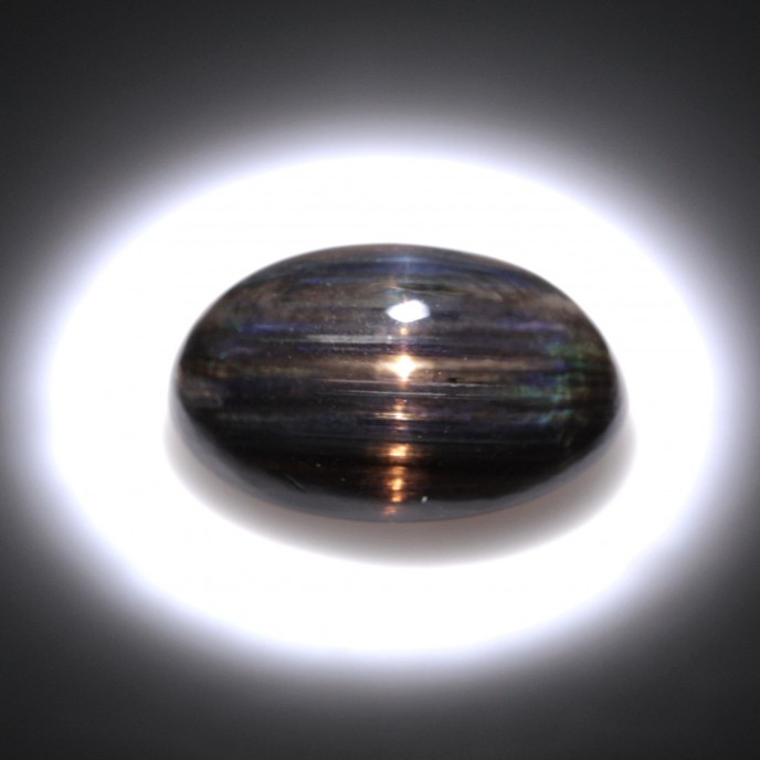 Natural Scapolite Rainbow Rutiles 9.38 Carats Rainbow Oval Cabochon 16x12 mm Loose Gemstone - Image 1