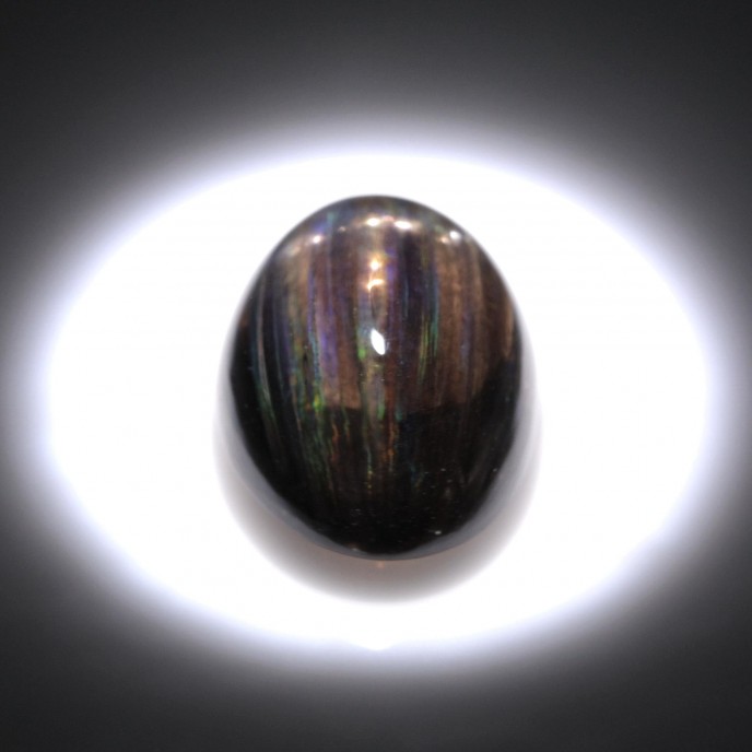 Natural Scapolite Rainbow Rutiles 9.38 Carats Rainbow Oval Cabochon 16x12 mm Loose Gemstone - Image 4
