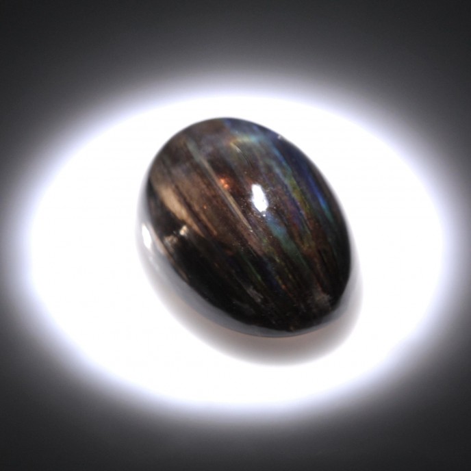 Natural Scapolite Rainbow Rutiles 9.38 Carats Rainbow Oval Cabochon 16x12 mm Loose Gemstone - Image 6