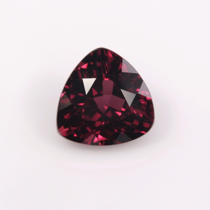 Natural Rhodolite Garnet 3.13 Carats Purplish Red Trilliant  9x9 mm Loose Gemstone - Image 1