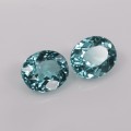 Natural Apatite Pair 3.93 Carats Paraiba Blue Green Oval 8x7 mm Loose Gemstone - Image 1
