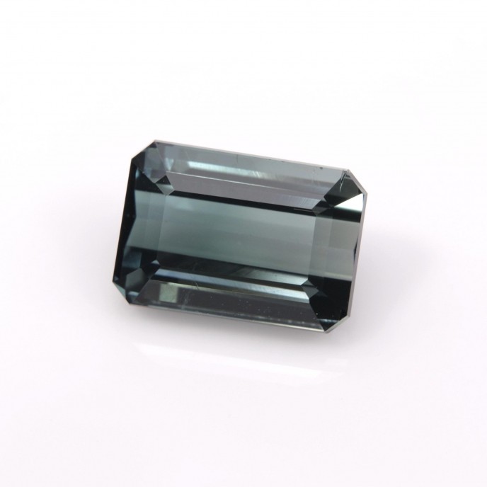 Natural Tourmaline 3.57 Carats Ash Blue Emerald 10x7 mm Loose Gemstone - Image 2