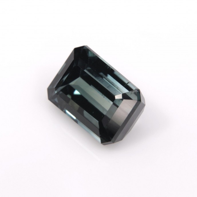 Natural Tourmaline 3.57 Carats Ash Blue Emerald 10x7 mm Loose Gemstone - Image 3