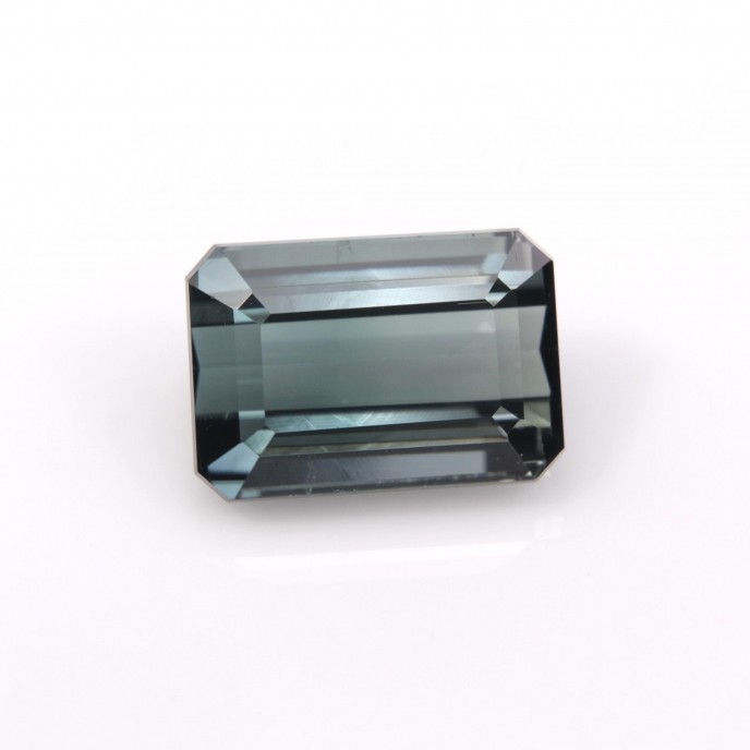 Natural Tourmaline 3.57 Carats Ash Blue Emerald 10x7 mm Loose Gemstone - Image 1