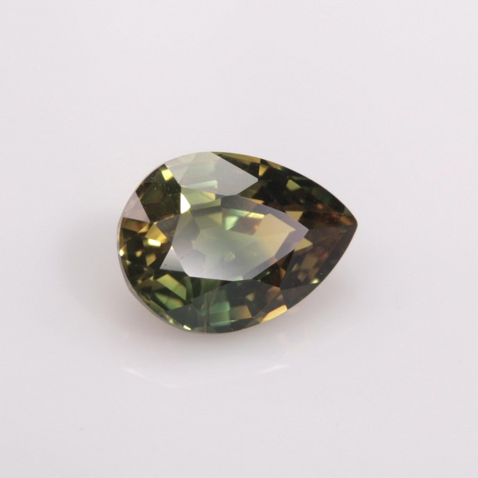 Natural Sapphire 1.33 Carats Green Yellow Pear 7x6 mm Loose Gemstone - Image 1