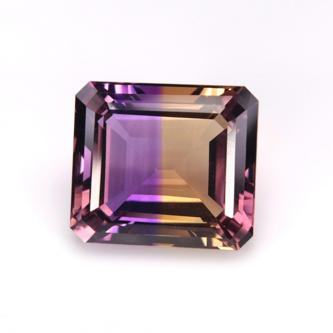 Natural Ametrine 35.61 Carats Purple To Golden Yellow Emerald 21x19 mm Loose Gemstone - Image 2