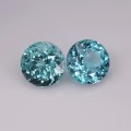 Natural Apatite Pair 3.42 Carats Paraiba Blue Green Round 7x5 mm Loose Gemstone - Image 1