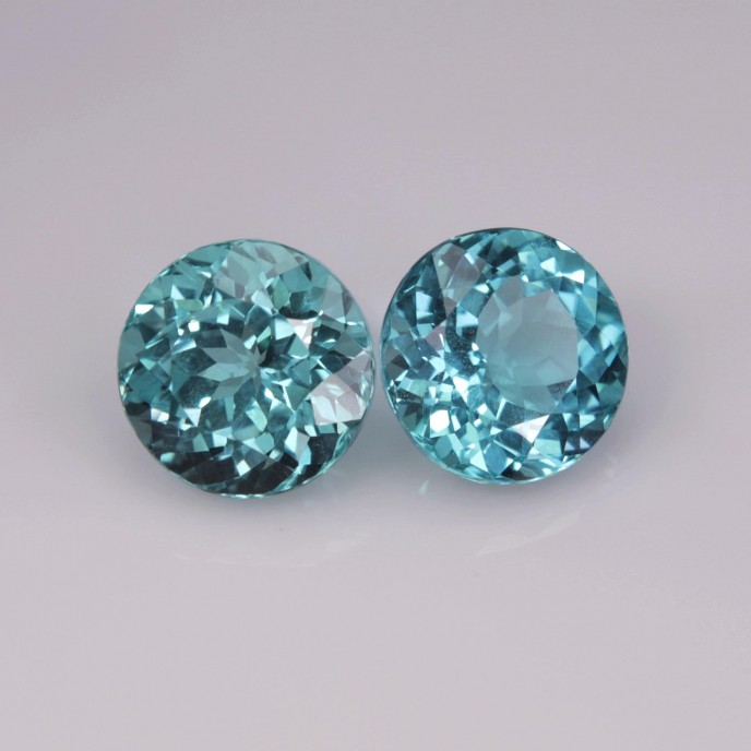 Natural Apatite Pair 3.42 Carats Paraiba Blue Green Round 7x5 mm Loose Gemstone - Image 1