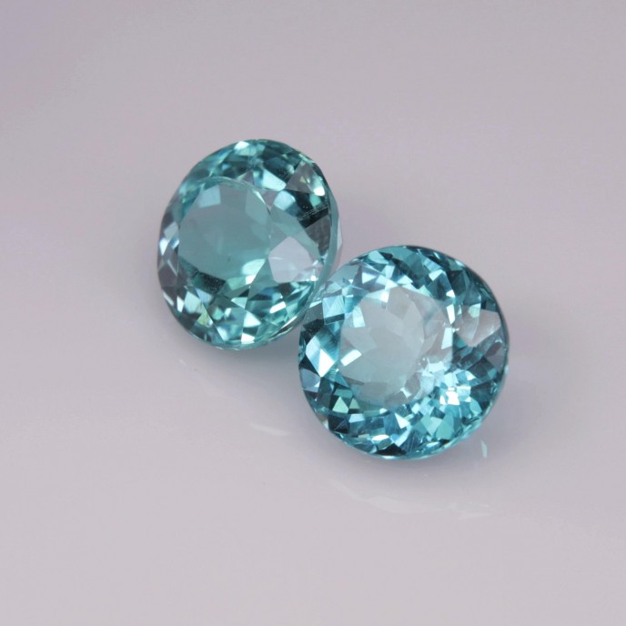 Natural Apatite Pair 3.42 Carats Paraiba Blue Green Round 7x5 mm Loose Gemstone - Image 3