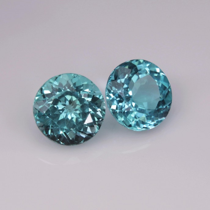 Natural Apatite Pair 3.42 Carats Paraiba Blue Green Round 7x5 mm Loose Gemstone - Image 7