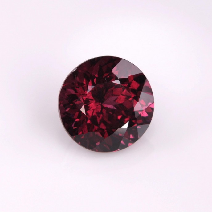 Natural Rhodolite Garnet 4.32 Carats Purplish Red Round 9x9 mm Loose Gemstone - Image 1