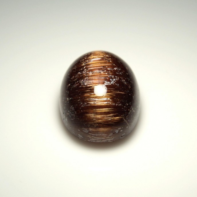 Natural Rutile Quartz Cats Eye 13.73 Carats Golden Brown Oval Cabochon 16x12 mm Loose Gemstone - Image 1