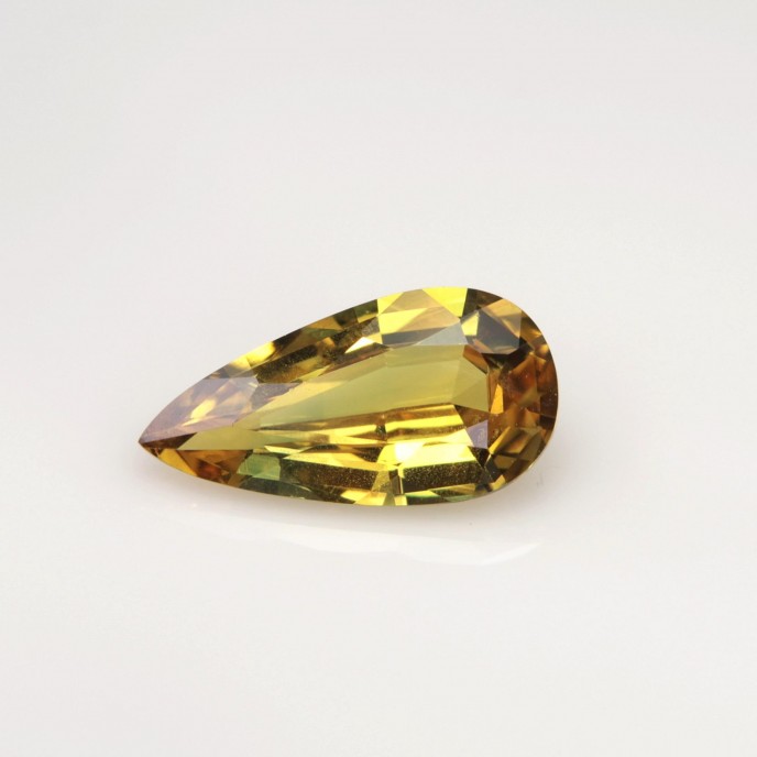 Natural Sapphire 1.34 Carats Golden Yellow with Green Tint Pear 10x5 mm Loose Gemstone - Image 2