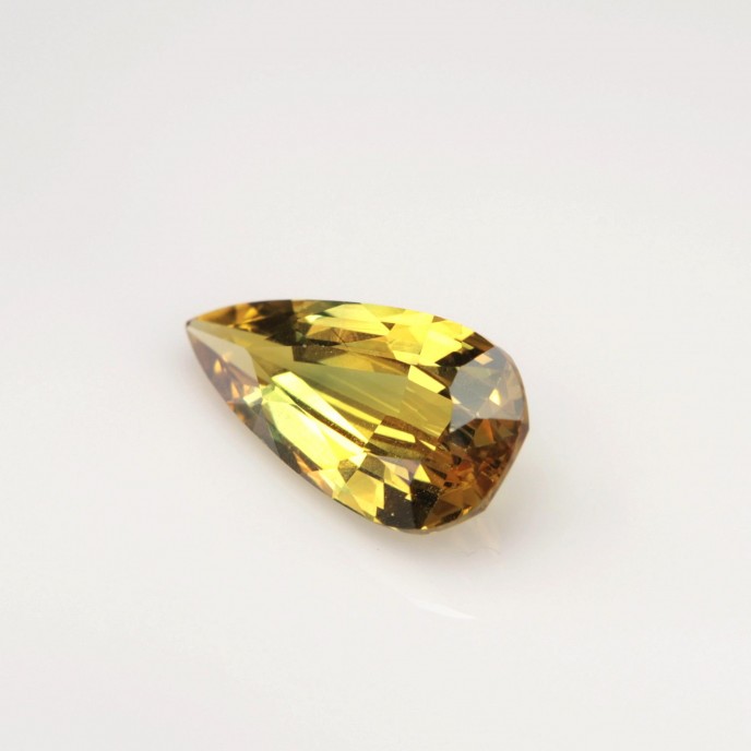 Natural Sapphire 1.34 Carats Golden Yellow with Green Tint Pear 10x5 mm Loose Gemstone - Image 3